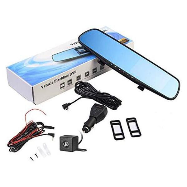 Rearview Mirror Dual Channel DVR Camera Recorder Dash Cam_0